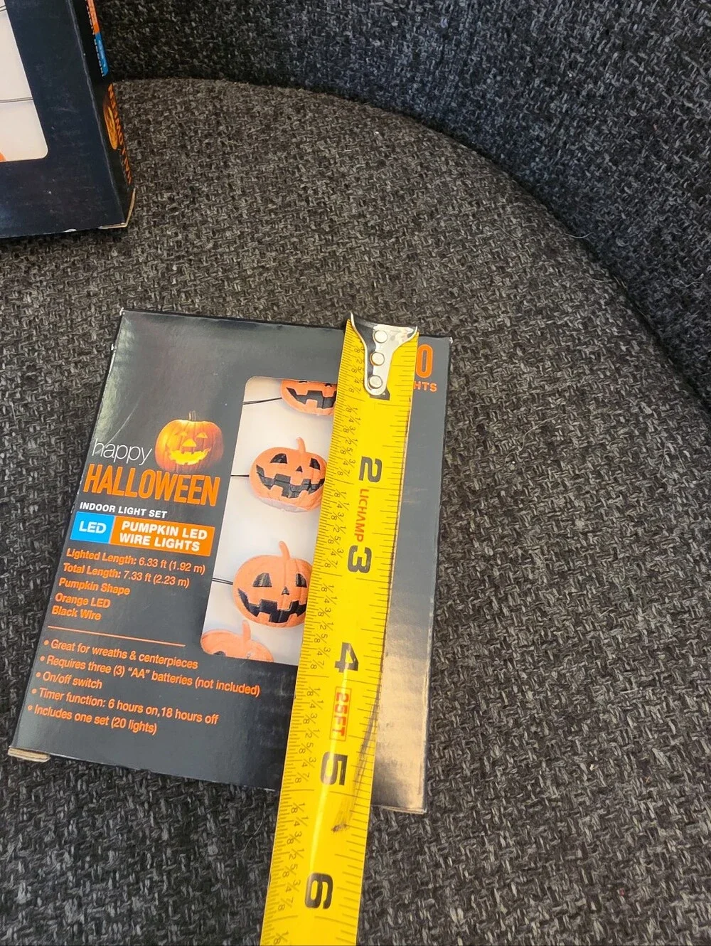 NIB 2 Sets Happy Halloween LED Orange Pumpkin Wire String Lights Jack O' Lantern